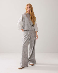 Wide leg herringbone broek 4s2862-30710 000810 - Mist
