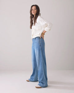 Wideleg jeans soft flowy denim 4s2679-5174 000424 - Bleached denim