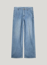 Afbeelding in Gallery-weergave laden, Wideleg jeans soft flowy denim 4s2679-5174 000424 - Bleached denim
