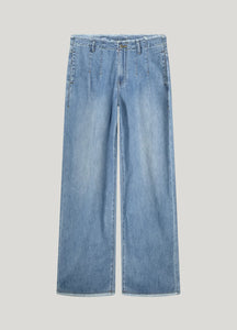 Wideleg jeans soft flowy denim 4s2679-5174 000424 - Bleached denim