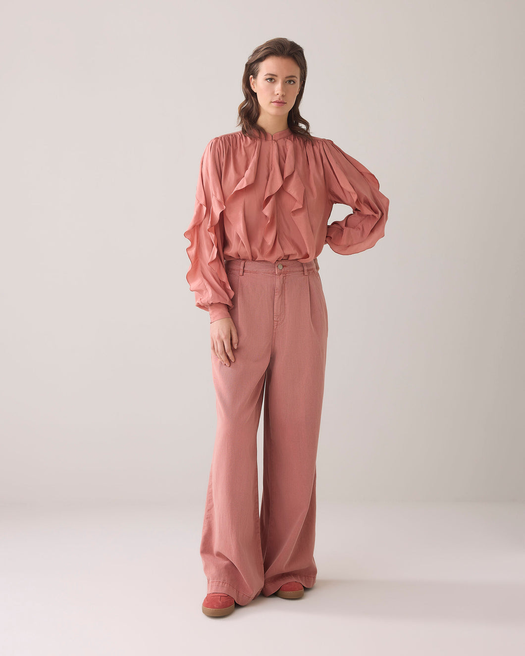 Wideleg pant sway tencel 4s2755-12195 000505 - Sephia Blush