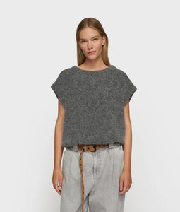 ballon hairy knit top 20-603-5204 4002 antra melee