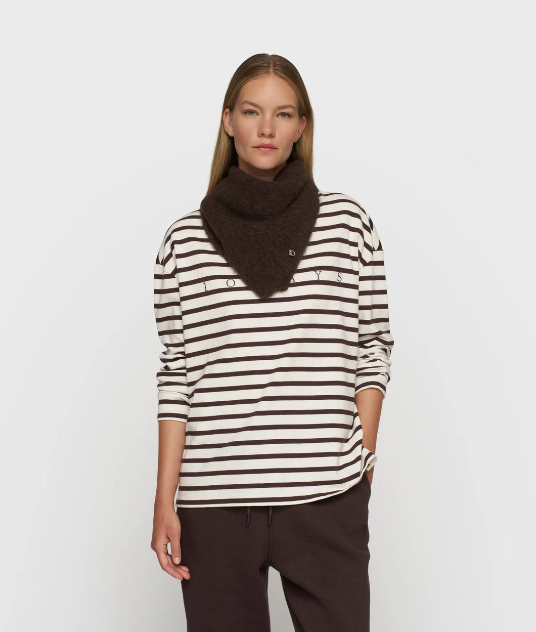 boat neck top stripes 20-775-5204 3072 ecru/wine