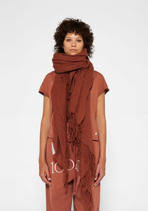 boiled wool scarf 20-904-3204 1247 saddle brown