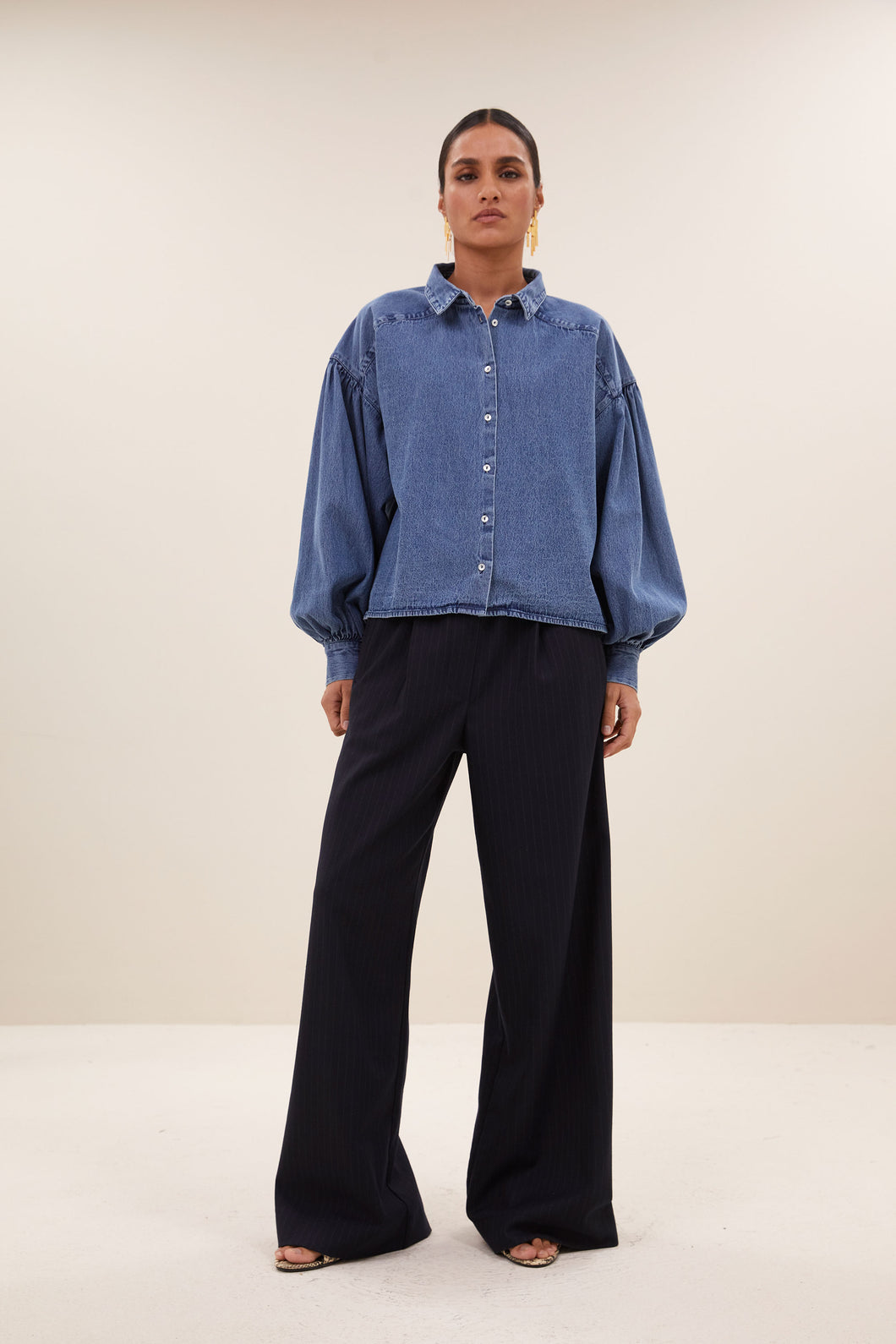sarah short denim blouse 25512013 1602 medium denim