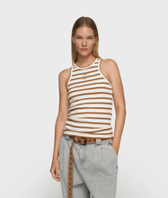 Afbeelding in Gallery-weergave laden, tank top rib stripes 20-456-5204 3071 ecru/suede
