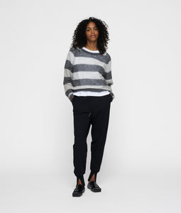 thin knit sweater 20-610-5202 3067 antra melee/white grey melee
