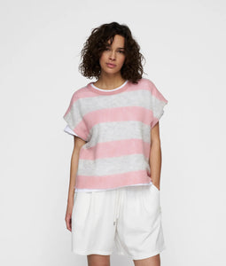 thin knit tee 20-611-5202 3068 dark raspberry/white grey melee