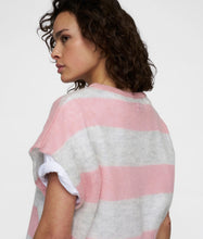 Afbeelding in Gallery-weergave laden, thin knit tee 20-611-5202 3068 dark raspberry/white grey melee
