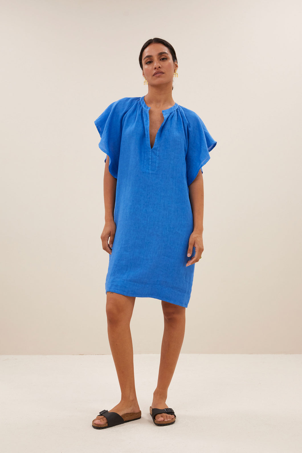 vina linen dress 25117007 675 queens blue