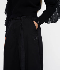 wide leg pants twill 20-060-5201 1012 black